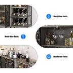 Vinoteca de 55 pulgadas, mueble licorero moderno con botellero y puerta de malla, aparador para sala de estar, cocina, entrada