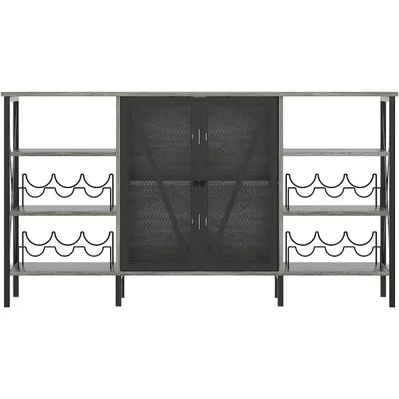 Vinoteca de 55 pulgadas, mueble licorero moderno con botellero y puerta de malla, aparador para sala de estar, cocina, entrada