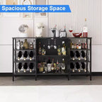 Vinoteca de 55 pulgadas, mueble licorero moderno con botellero y puerta de malla, aparador para sala de estar, cocina, entrada
