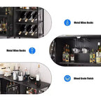 Vinoteca de 55 pulgadas, mueble licorero moderno con botellero y puerta de malla, aparador para sala de estar, cocina, entrada