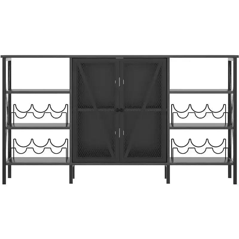 Vinoteca de 55 pulgadas, mueble licorero moderno con botellero y puerta de malla, aparador para sala de estar, cocina, entrada