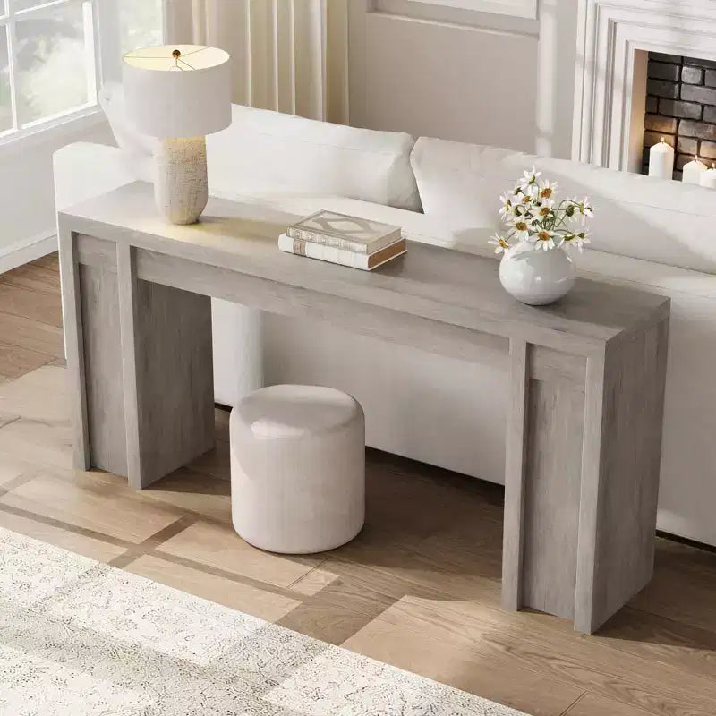 Mesa consola extralarga de 70 pulgadas, mesa de sofá de madera para entrada, vestíbulo, pasillo y detrás del sofá