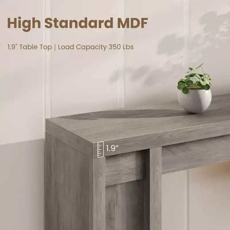 Mesa consola extralarga de 70 pulgadas, mesa de sofá de madera para entrada, vestíbulo, pasillo y detrás del sofá