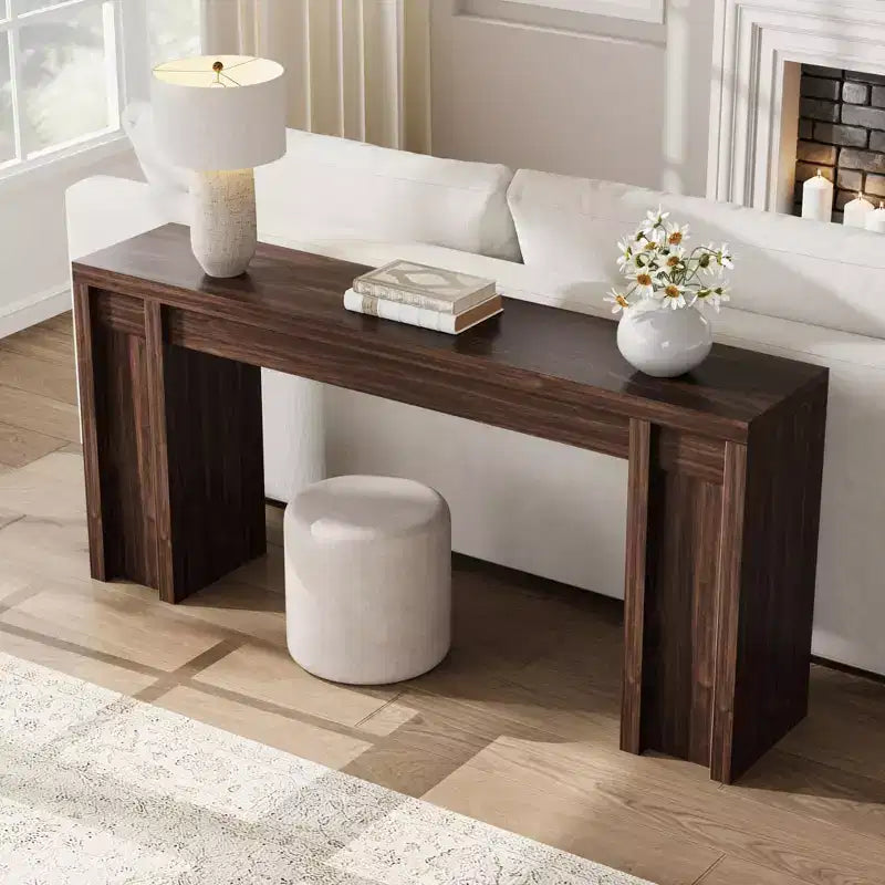 Mesa consola extralarga de 70 pulgadas, mesa de sofá de madera para entrada, vestíbulo, pasillo y detrás del sofá