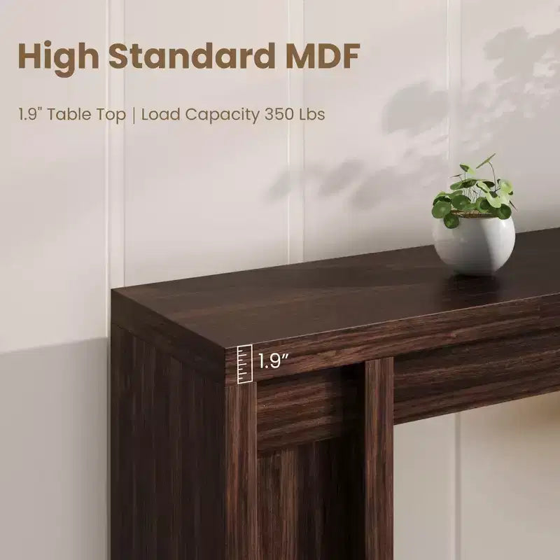 Mesa consola extralarga de 70 pulgadas, mesa de sofá de madera para entrada, vestíbulo, pasillo y detrás del sofá