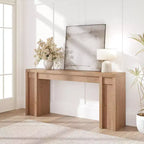 Mesa consola extralarga de 70 pulgadas, mesa de sofá de madera para entrada, vestíbulo, pasillo y detrás del sofá