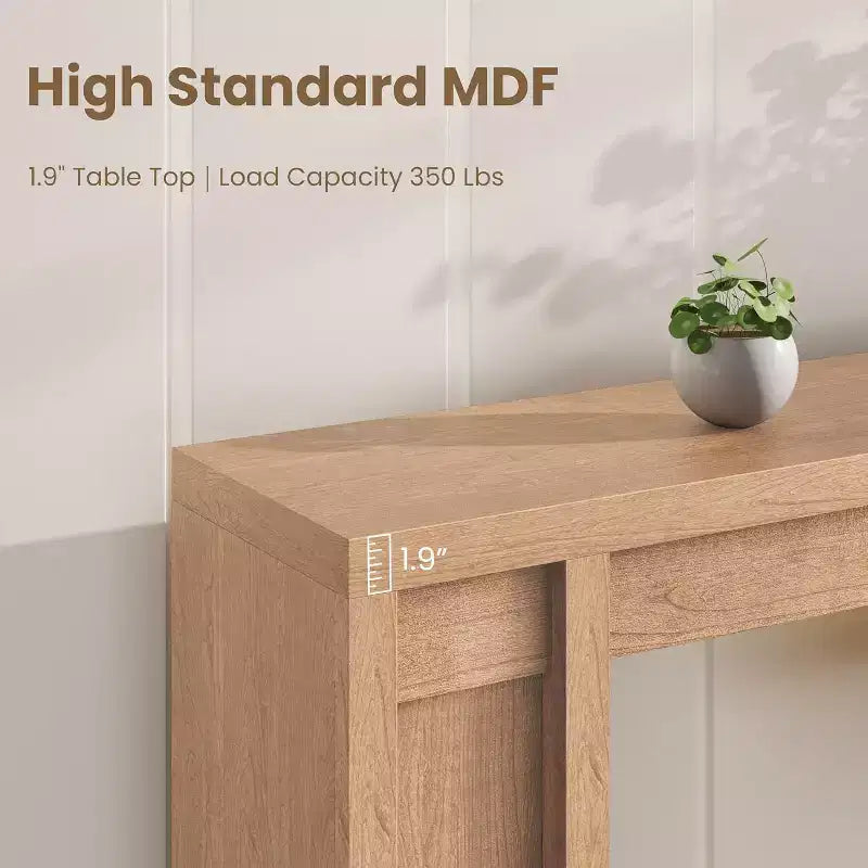 Mesa consola extralarga de 70 pulgadas, mesa de sofá de madera para entrada, vestíbulo, pasillo y detrás del sofá