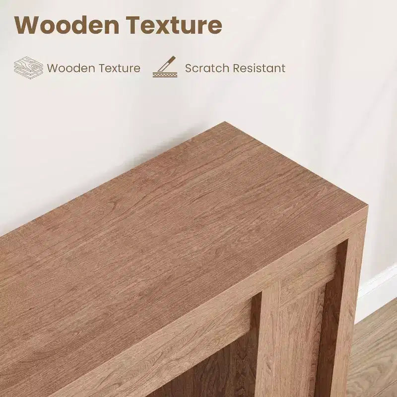 Mesa consola extralarga de 70 pulgadas, mesa de sofá de madera para entrada, vestíbulo, pasillo y detrás del sofá