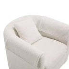 Sillón Moderno Giratorio con Otomana, Sillas de Barril de Chenilla con Cojín Trasero Extraíble y 2 Fundas para Reposabrazos, Sillón de Lectura