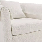 Sillón Moderno Giratorio con Otomana, Sillas de Barril de Chenilla con Cojín Trasero Extraíble y 2 Fundas para Reposabrazos, Sillón de Lectura