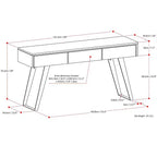 Mesa de sofá consola industrial moderna Mitchell de 60 pulgadas de ancho
