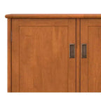Aparador bufé rectangular moderno de mediados de siglo de 3 puertas Tierney de madera maciza de 50 pulgadas de ancho