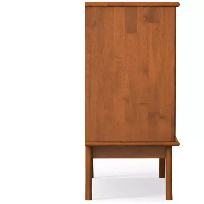 Aparador bufé rectangular moderno de mediados de siglo de 3 puertas Tierney de madera maciza de 50 pulgadas de ancho