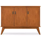 Aparador bufé rectangular moderno de mediados de siglo de 3 puertas Tierney de madera maciza de 50 pulgadas de ancho