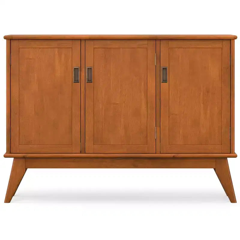 Aparador bufé rectangular moderno de mediados de siglo de 3 puertas Tierney de madera maciza de 50 pulgadas de ancho