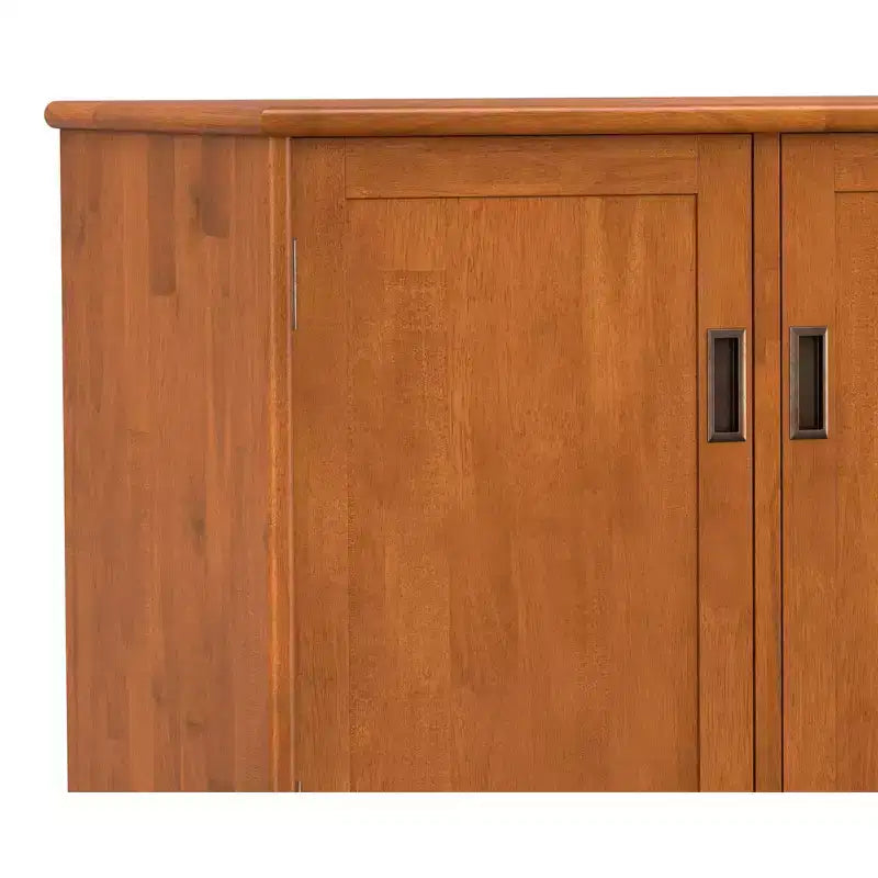 Aparador bufé rectangular moderno de mediados de siglo de 3 puertas Tierney de madera maciza de 50 pulgadas de ancho