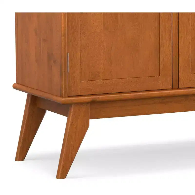 Aparador bufé rectangular moderno de mediados de siglo de 3 puertas Tierney de madera maciza de 50 pulgadas de ancho