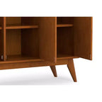 Aparador bufé rectangular moderno de mediados de siglo de 3 puertas Tierney de madera maciza de 50 pulgadas de ancho
