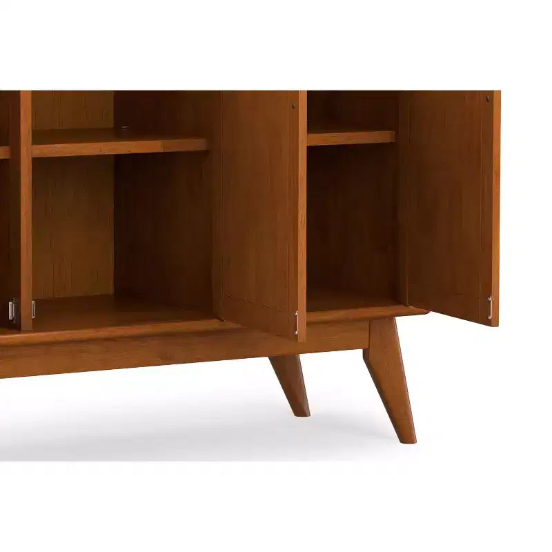 Aparador bufé rectangular moderno de mediados de siglo de 3 puertas Tierney de madera maciza de 50 pulgadas de ancho
