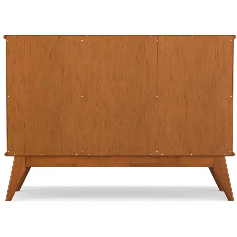 Aparador bufé rectangular moderno de mediados de siglo de 3 puertas Tierney de madera maciza de 50 pulgadas de ancho