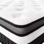 Colchón híbrido Queen de 14 pulgadas en caja con espuma viscoelástica de gel, sensación media, alivio de presión, agradable para la piel, aislamiento de movimiento, certificado CertiPUR-US