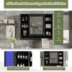 Gabinete de pared para baño de 36 pulgadas, botiquín montado en la pared con toallero y estantes abiertos, mueble flotante sobre el inodoro para almacenamiento en el baño