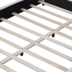 Estructura de cama tapizada Queen/King Size con cabecera acolchada curva redonda, blanco - ModernLuxe