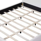 Estructura de cama tapizada Queen/King Size con cabecera acolchada curva redonda, blanco - ModernLuxe