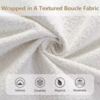 Estructura de cama tapizada Queen/King Size con cabecera acolchada curva redonda, blanco - ModernLuxe