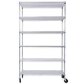 VIYET 6 Tier 6000LBS NSF Metal Wire Shelving, Heavy Duty Adjustable Storage Rack with Wheels & Shelf Liners (Chrome)
