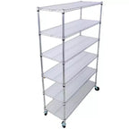 Estantería de Metal de Alambre NSF de 6 Niveles y 6000 Libras, Estante de Almacenamiento Ajustable Resistente con Ruedas y Forros (Cromado)