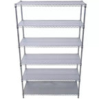 Estantería de Metal de Alambre NSF de 6 Niveles y 6000 Libras, Estante de Almacenamiento Ajustable Resistente con Ruedas y Forros (Cromado)