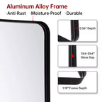 Espejo de tocador para baño con cristal templado, espejo de pared moderno de 40x30, horizontal/vertical