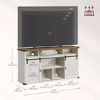Mueble para TV de hasta 65 pulgadas, consola de TV estilo rústico, 2 puertas corredizas de granero, para sala de estar
