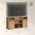Mueble para TV de hasta 65 pulgadas, consola de TV estilo rústico, 2 puertas corredizas de granero, para sala de estar