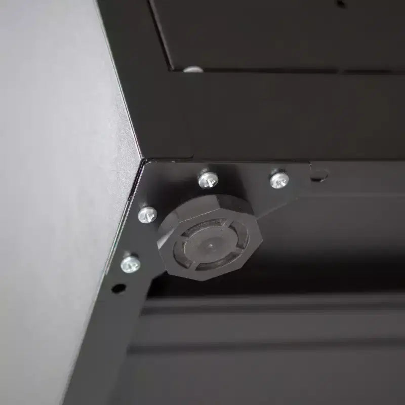 Armario metálico de almacenaje de 80 cm - 2 puertas y 2 estantes ajustables, archivador de acero (sin cerradura), negro