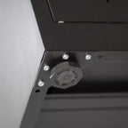 Armario metálico de almacenaje de 80 cm - 2 puertas y 2 estantes ajustables, archivador de acero (sin cerradura), negro