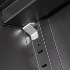 Armario metálico de almacenaje de 80 cm - 2 puertas y 2 estantes ajustables, archivador de acero (sin cerradura), negro