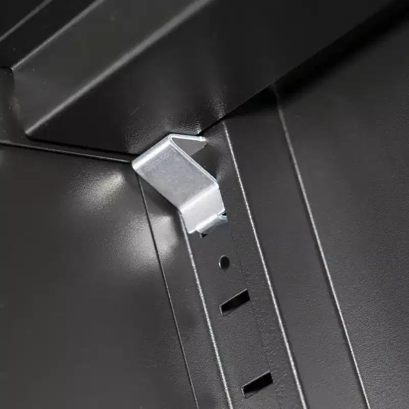 Armario metálico de almacenaje de 80 cm - 2 puertas y 2 estantes ajustables, archivador de acero (sin cerradura), negro