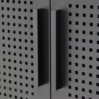 Armario metálico de almacenaje de 80 cm - 2 puertas y 2 estantes ajustables, archivador de acero (sin cerradura), negro