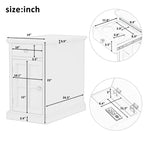 Mesa Auxiliar Vintage Clásica con Puertos USB y 1 Cajón con Portavasos, Mesa Estrecha para Sofá, Mesita de Noche para Sala de Estar, Dormitorio