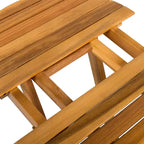 Mesa auxiliar plegable moderna JVNOXK ajustable (17,75-27,6 pulgadas) Mesa auxiliar de palo de rosa (acabado de teca), adecuada como bandeja para sofá, mesita de noche