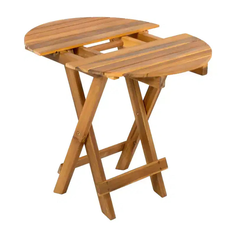 Mesa auxiliar plegable moderna JVNOXK ajustable (17,75-27,6 pulgadas) Mesa auxiliar de palo de rosa (acabado de teca), adecuada como bandeja para sofá, mesita de noche