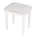 Tocador de maquillaje de madera Lillian Boho moderno con espejo triple, 13 bombillas, 5 cajones y estación de carga