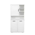 VIYET 63 White Freestanding Laundry Cabinet-Particle Board+MDF, Tilt-Out Hamper, Adjustable Shelves & Multiple Storage