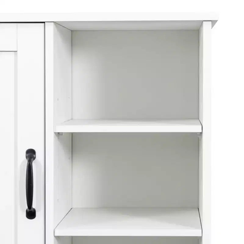 Armario de lavandería independiente blanco de 63'' - Tablero de partículas+MDF, cesto de ropa abatible, estantes ajustables y almacenamiento múltiple