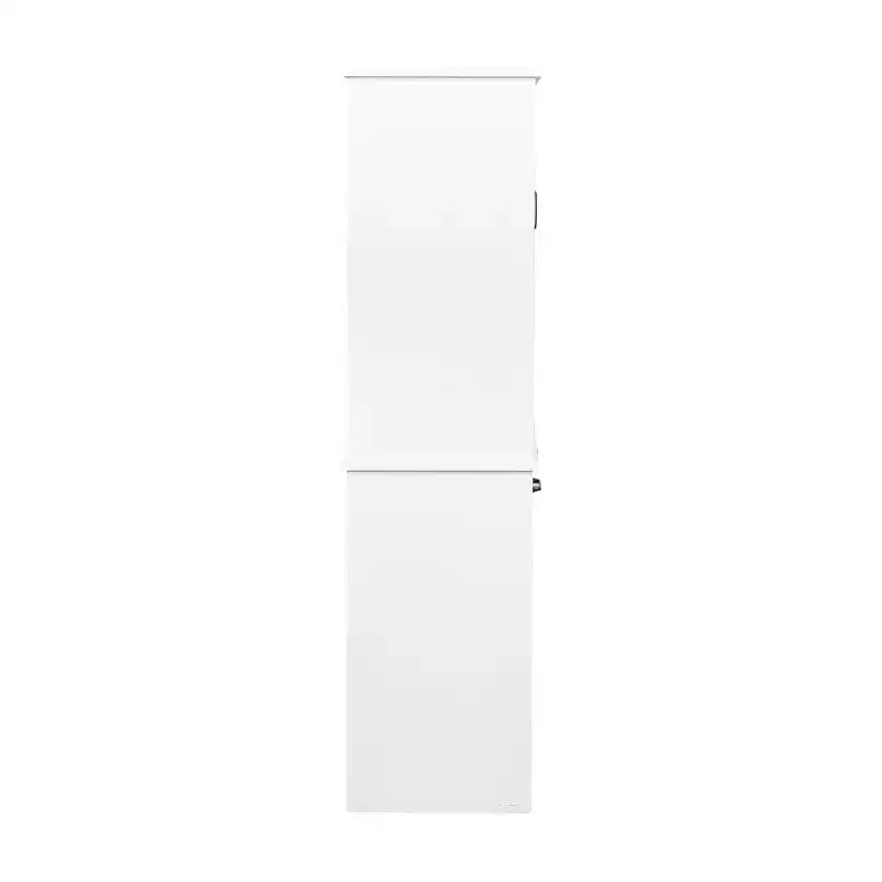 Armario de lavandería independiente blanco de 63'' - Tablero de partículas+MDF, cesto de ropa abatible, estantes ajustables y almacenamiento múltiple