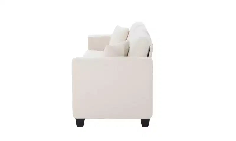 Sofá Moderno de Terciopelo Teddy de 3 Plazas con Cojines de Respaldo Engrosados, Sofá Cama Tapizado para Sala de Estar, Apartamento