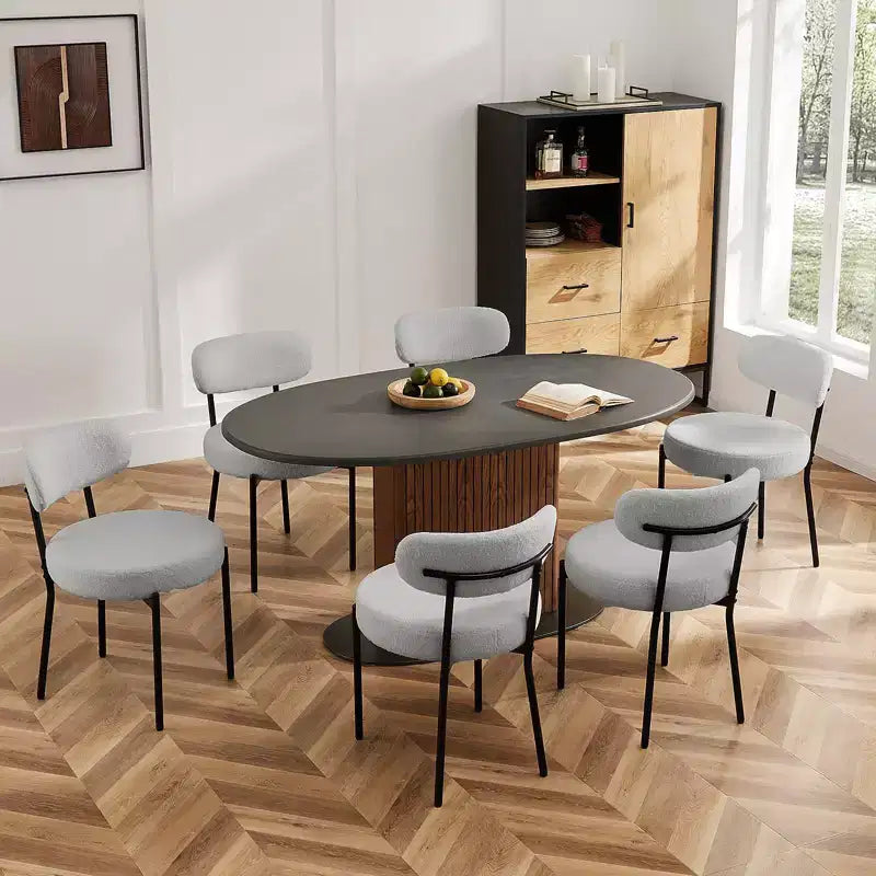 Juego de 2 sillas de comedor modernas con estructura de metal, sillas de comedor tapizadas con respaldo, sillas de comedor para el comedor