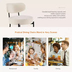 Juego de 2 sillas de comedor modernas con estructura de metal, sillas de comedor tapizadas con respaldo, sillas de comedor para el comedor